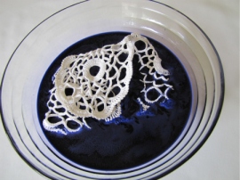 Dyeing Doilies from The Haby Goddess - best of doily fashion remakes